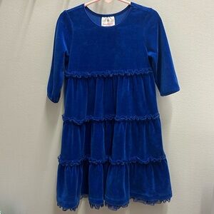 Hanna Andersson gorgeous blue velvet twirl dress.